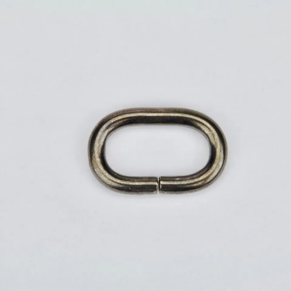Leather House Ovale Ring 22 mm Ring Zwart Gun Metal