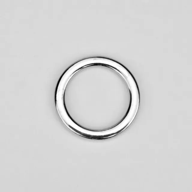 Leather House Ring Plat Silver 25 mm nikkel