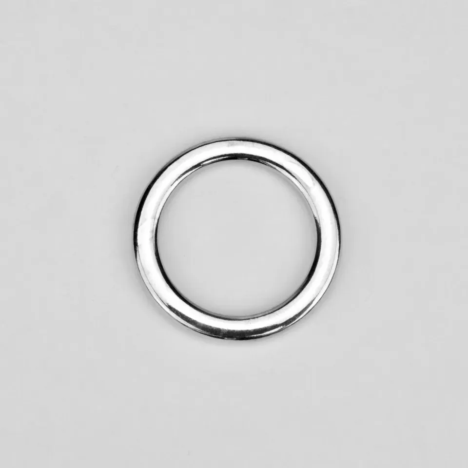 Leather House Ring Plat Silver 25 mm nikkel