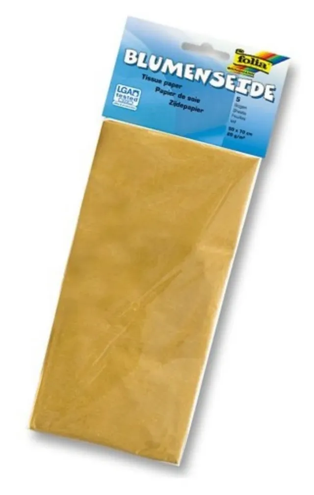 LTC-Leiden zijdevloei papier goud 50x70cm 5 vel
