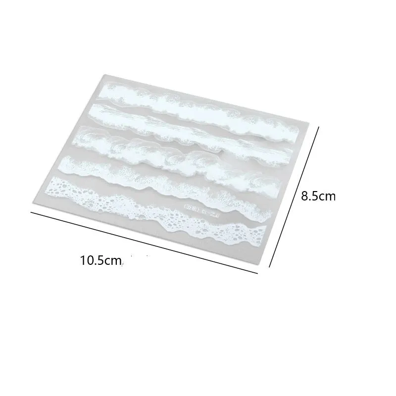 Bijounique Zeeschuim stickers PVC vel 5 stuks 10,5 cm