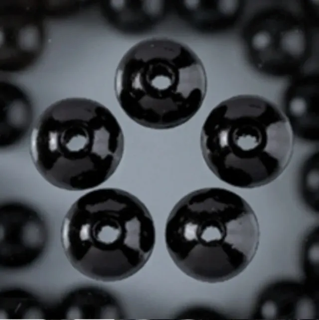LTC-Leiden houten kralen rond zwart 12 mm 32 stuks