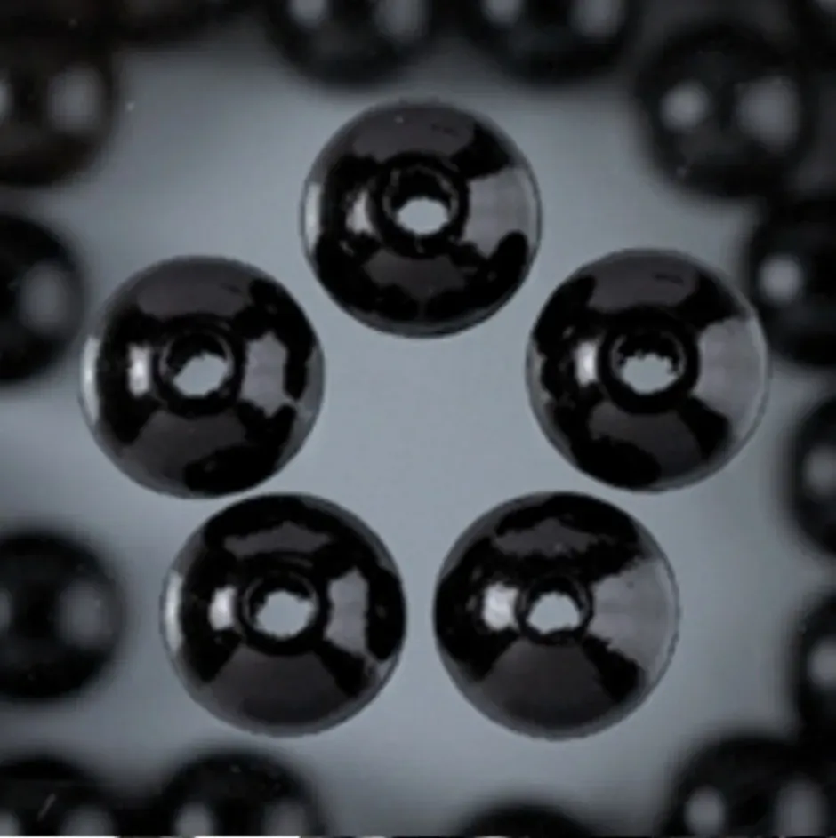 LTC-Leiden houten kralen rond zwart 12 mm 32 stuks