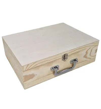 Astrid Brouwers Grenen A4 koffer hout met handgrepen