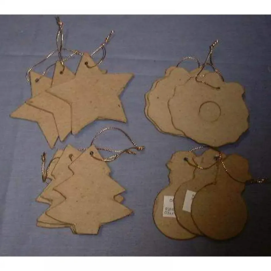 LTC-Leiden Eco Shape kerstornamenten 8 cm assortiment 12 stuks