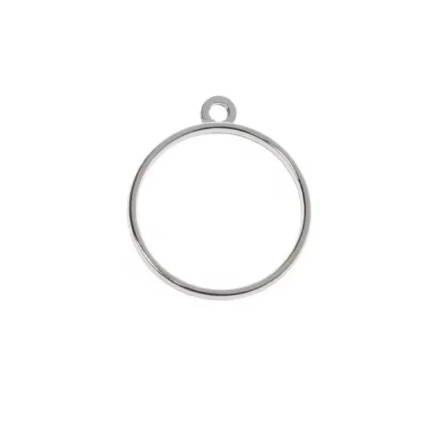 Bijounique Hanger open rond zilver 28 mm per stuk