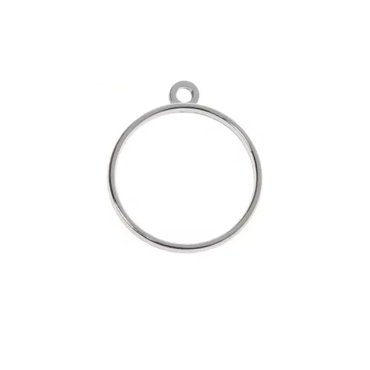 Bijounique Hanger open rond zilver 28 mm per stuk
