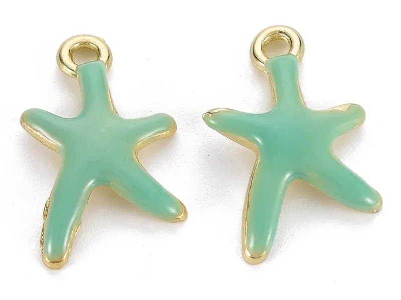 La Petite Epicerie bedel zeester mintgroen emaille 17 mm