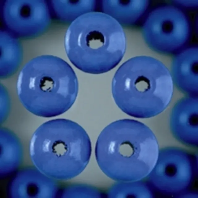 LTC-Leiden Houten kralen rond blauw 10 mm 50 stuks