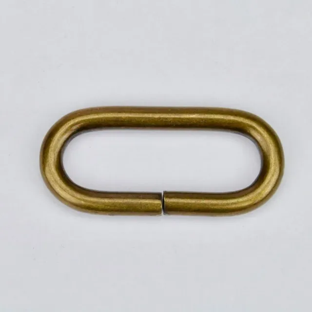 Leather House ovale ring messing 32mm oudgoud tas