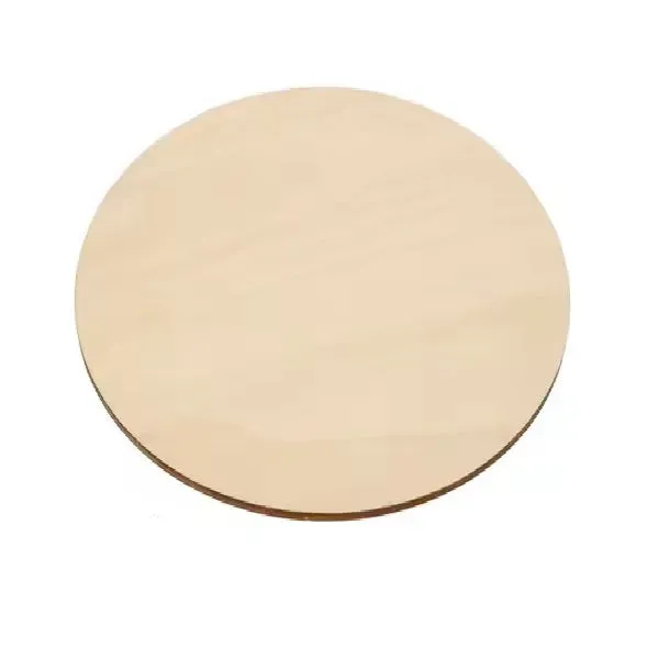 Bijounique Houten Bordje rond 15 cm per stuk licht hout