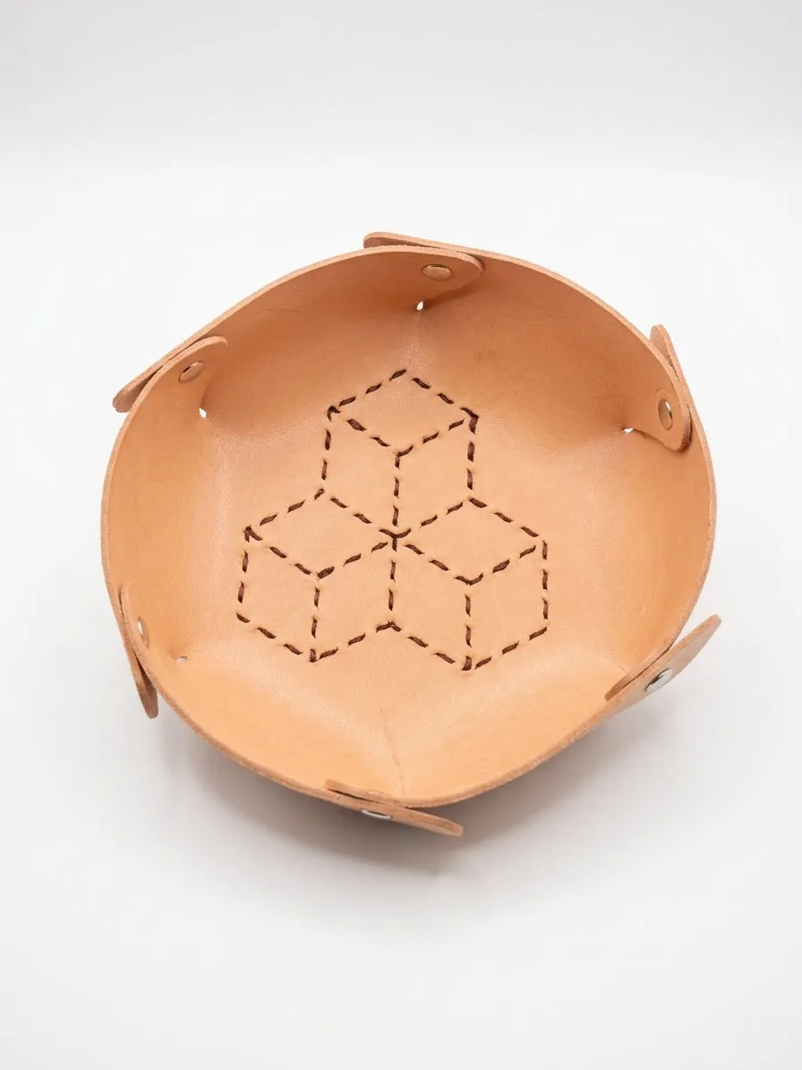 Leather House Sashiko leren tray DIY pakket veg-tan