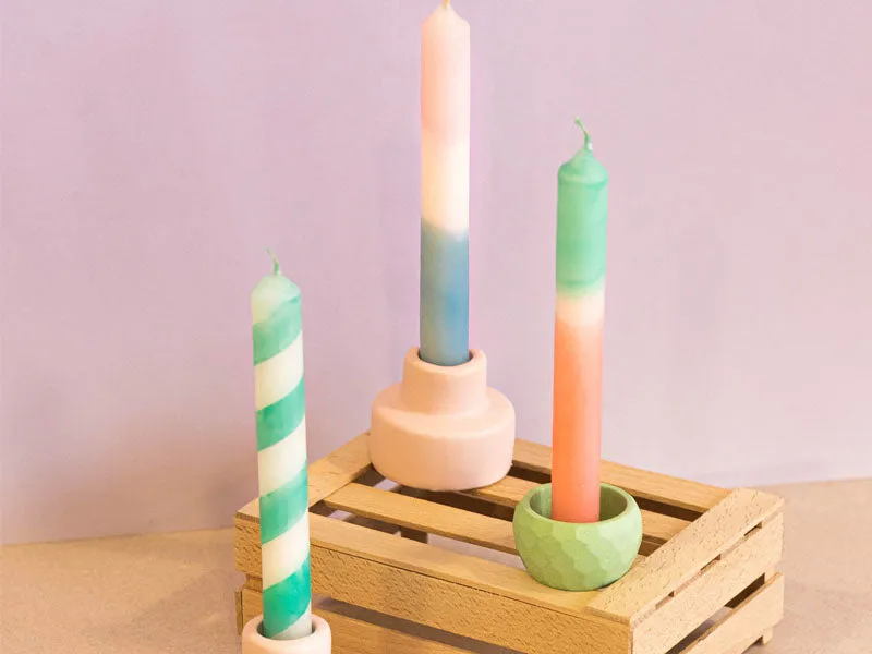La Petite Epicerie MKMI Dip Dye kaarsenset mint 3 stuks