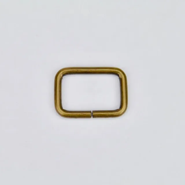 Leather House Rechthoekige Ring Brass 25 mm oud goud