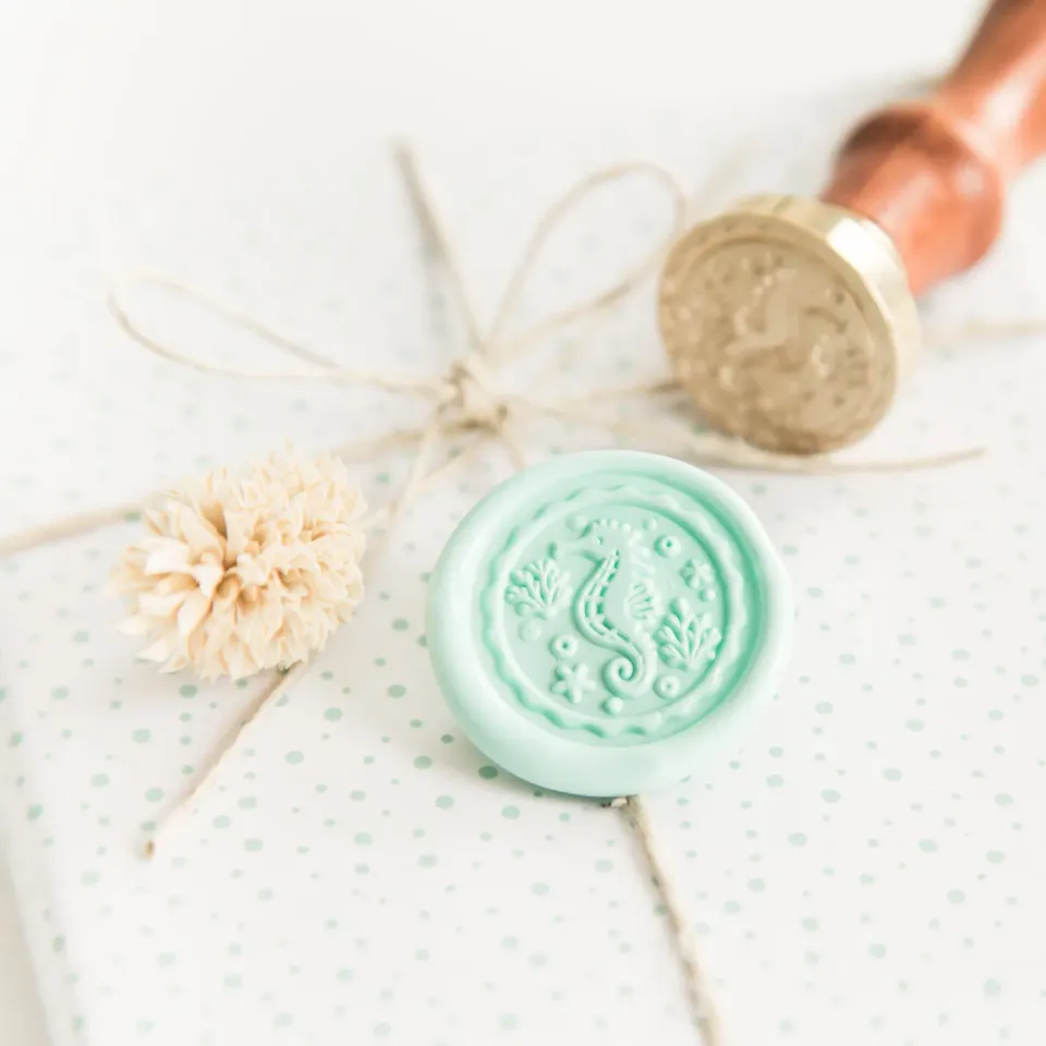 Jessy at Sea Seahorse wax stempel 25 mm zeepaard