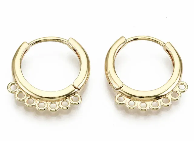 La Petite Epicerie Creolen huggie 7 ringen goud 17x16 mm