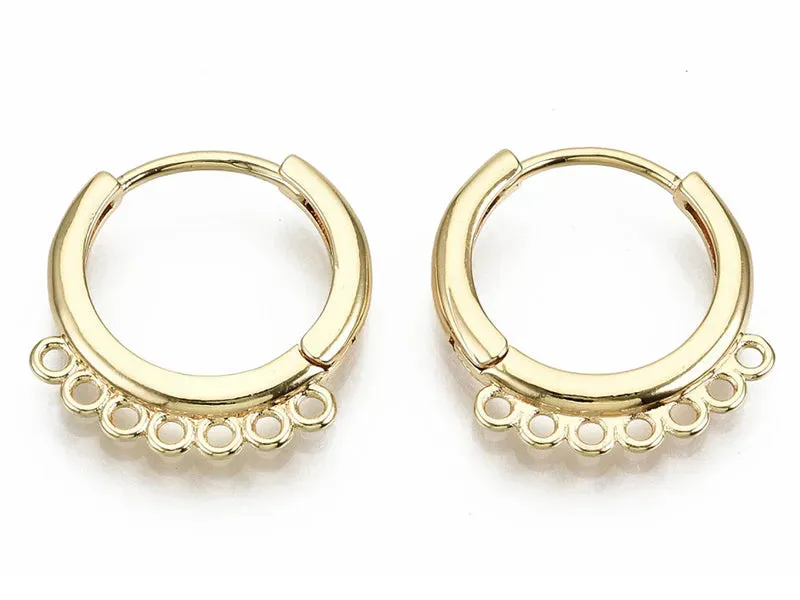 La Petite Epicerie Creolen huggie 7 ringen goud 17x16 mm