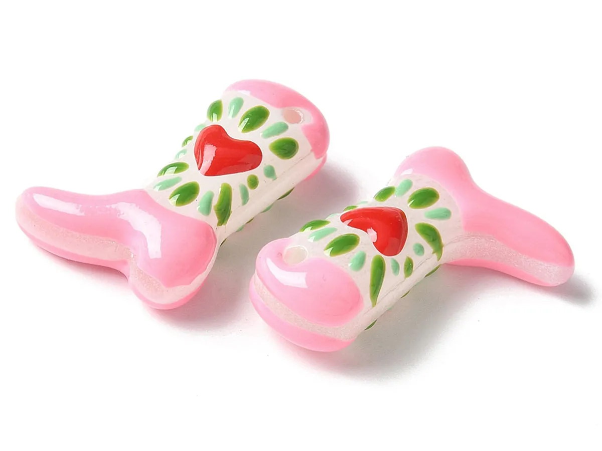 La Petite Epicerie bottine roze glazen bedel per stuk