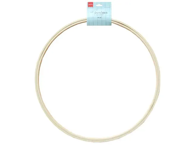 La Petite Epicerie borduurring 30 cm licht beige rond