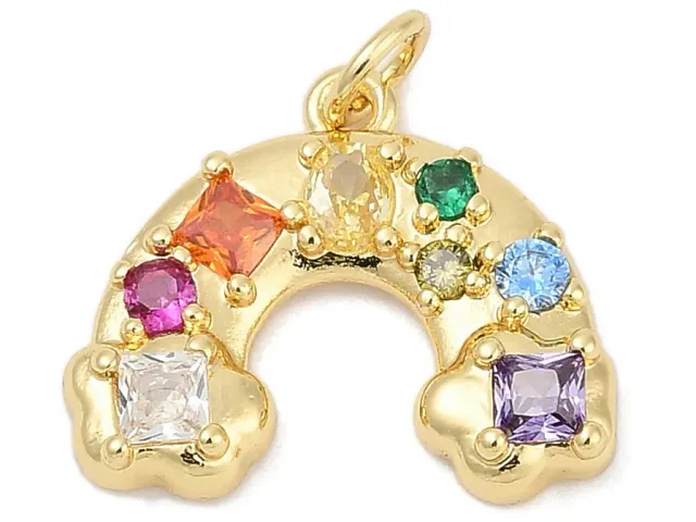La Petite Epicerie regenboog bedel strass goud 19 mm