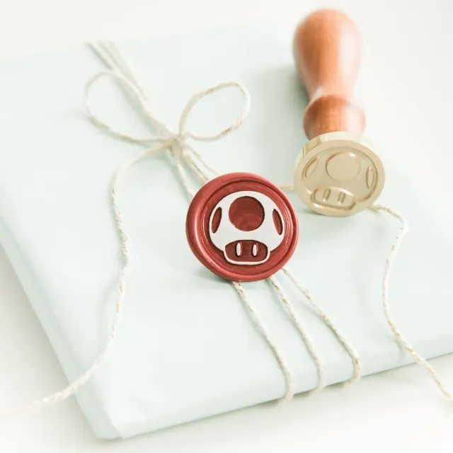 Jessy at Sea Mario Mushroom waxzegel stempel 25 mm