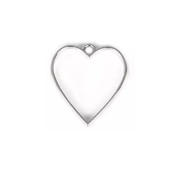 Bijounique hanger hart open hanger 30mm per stuk