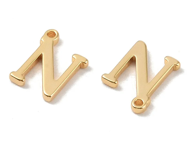 La Petite Epicerie letterbedel N verguld per stuk 10x12 mm