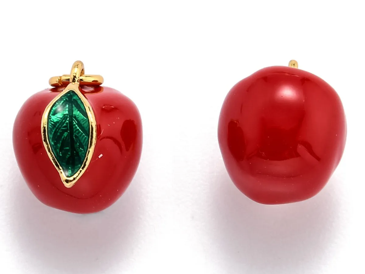 La Petite Epicerie appel bedel goud geëmailleerd per stuk