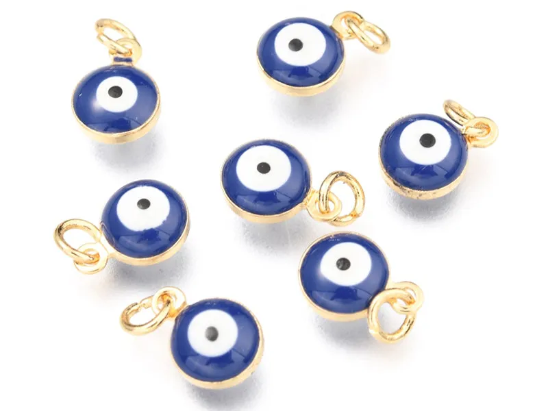 La Petite Epicerie bedel oog 9,5 mm blauw goud per stuk