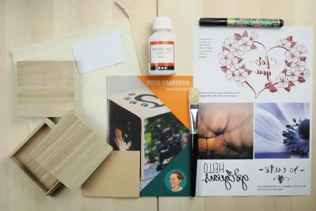 Astrid Brouwers DIY pakket foto op hout transfer