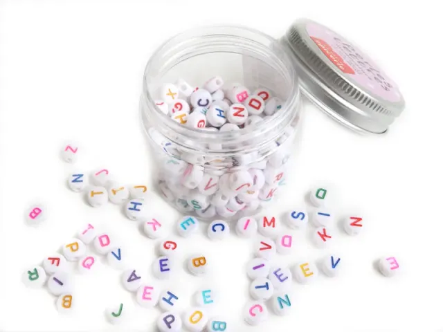 La Petite Epicerie letterkralen pot multicolor 7 mm ca. 200 stuks