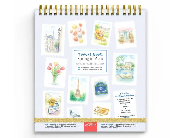 La Petite Epicerie Travel Book Paris aquarelboek 20 kaarten