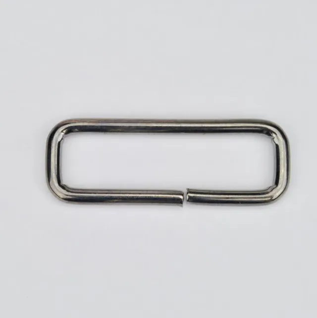 Leather House Black 50 mm rechthoekige ring gunmetal per stuk