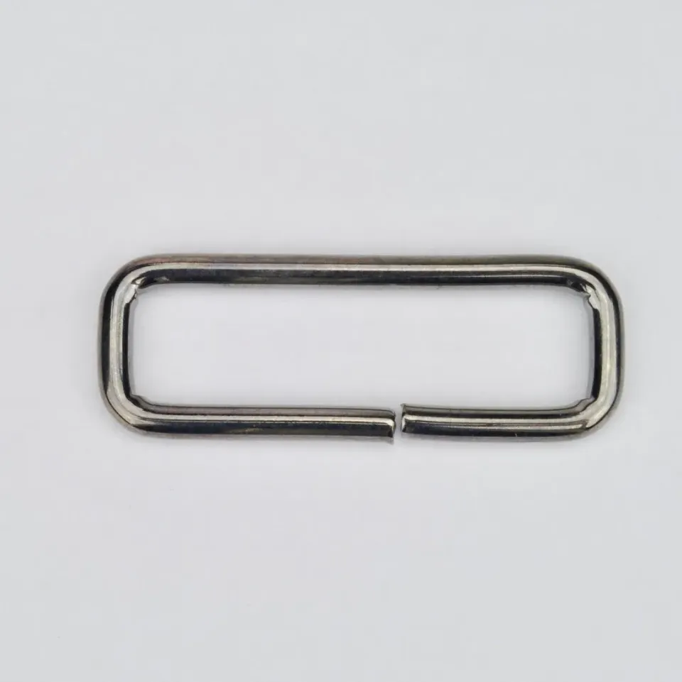 Leather House Black 50 mm rechthoekige ring gunmetal per stuk