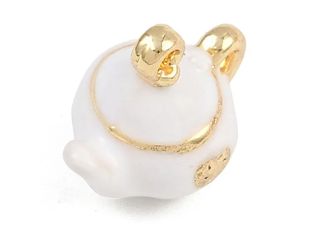 La Petite Epicerie bedel theepot wit goud 13 mm emaille