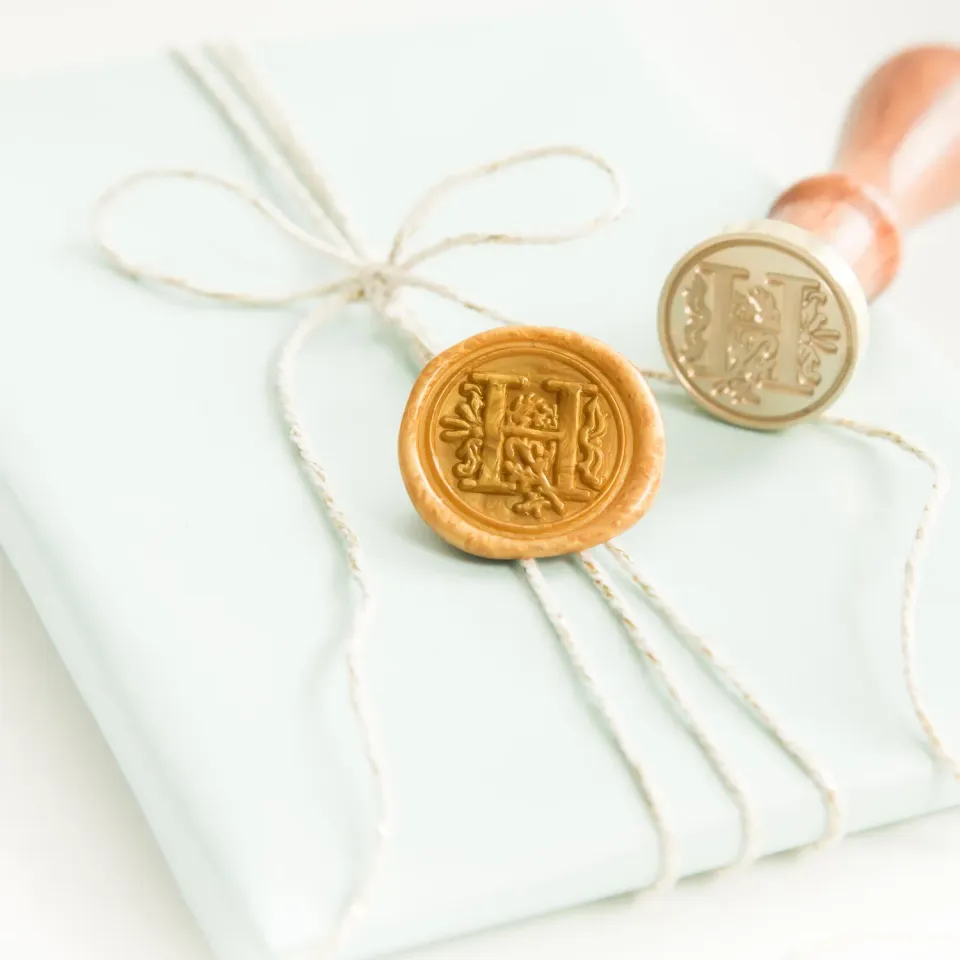 Jessy at Sea Letter H waxzegel stempel 25 mm initiaal
