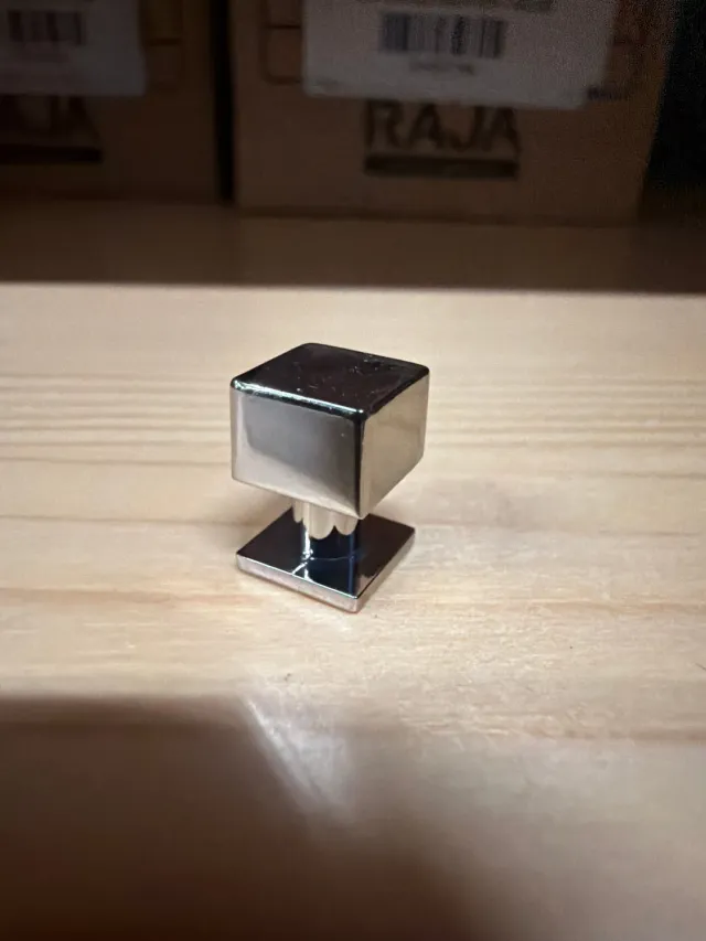 Leather House vierkante kraagknoop 8x8mm zilver