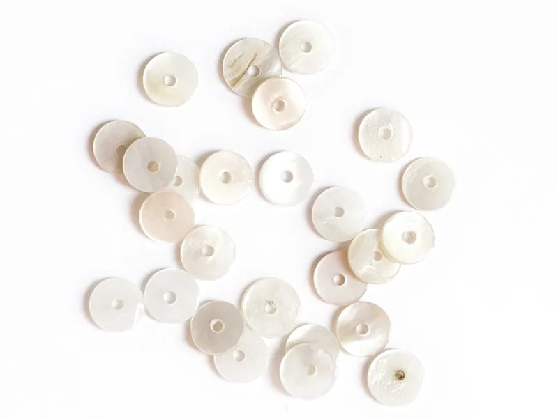 La Petite Epicerie heishi kralen parelmoer wit 6 mm 20 stuks