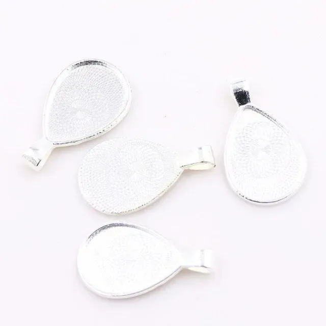 Bijounique Hanger druppelvorm bedel zilver per stuk 25 mm