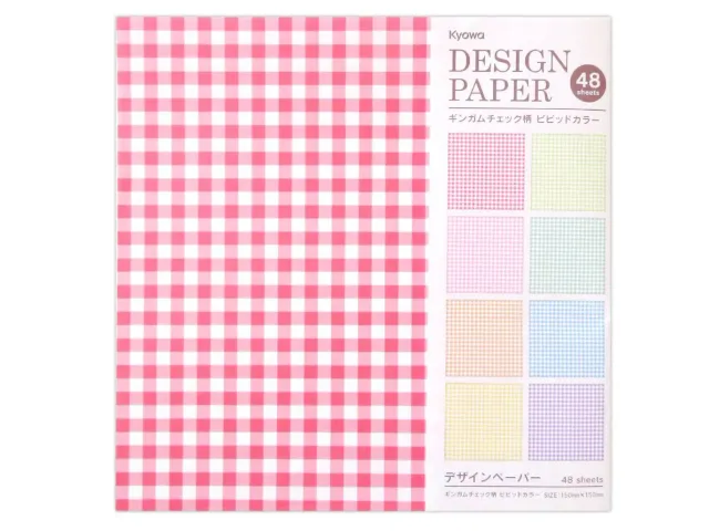 La Petite Epicerie Vichy designpapier 48 vellen geruit kleurrijk