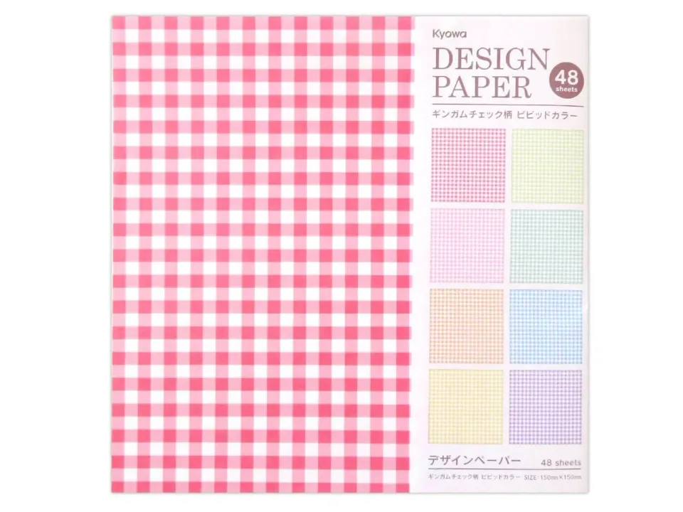 La Petite Epicerie Vichy designpapier 48 vellen geruit kleurrijk