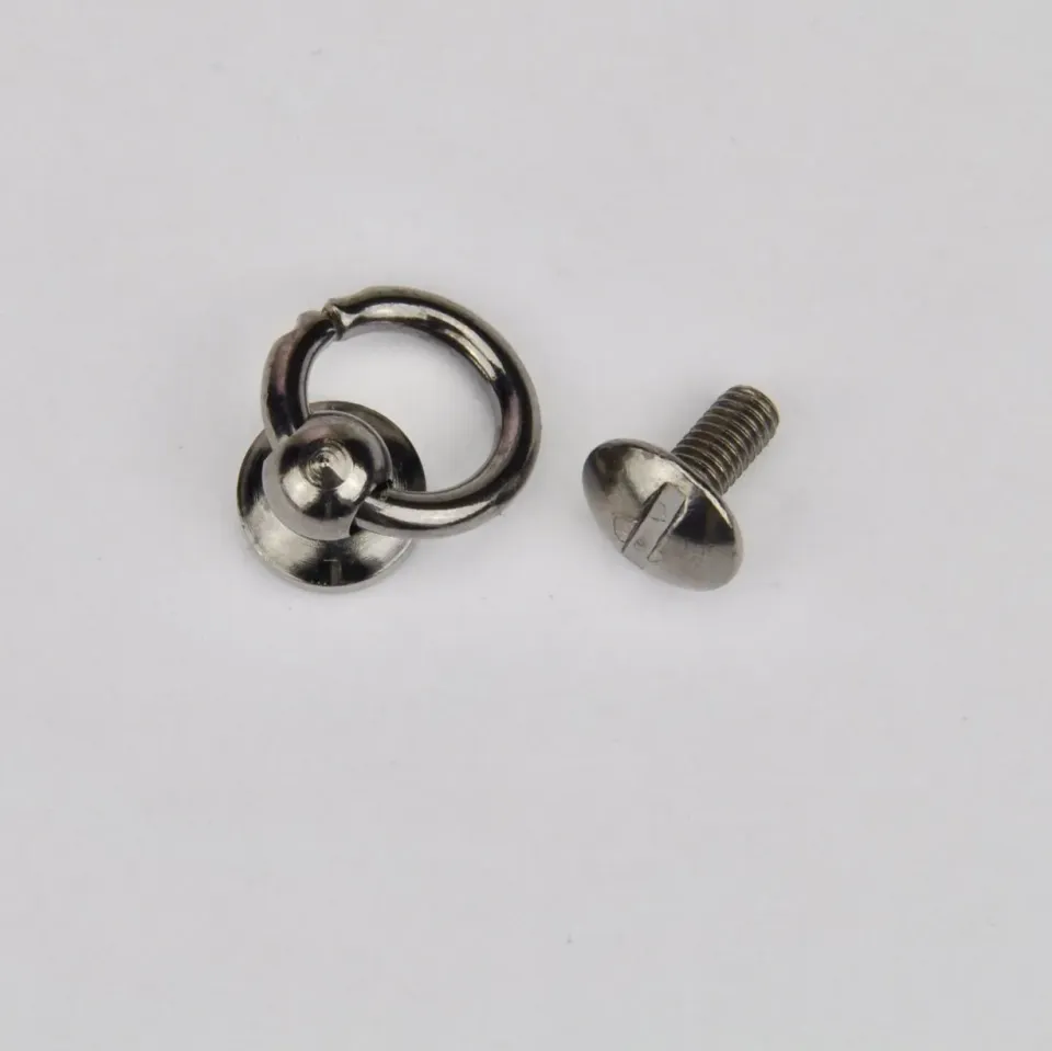 Leather House handvatbevestiger black 8 mm tasbeslag