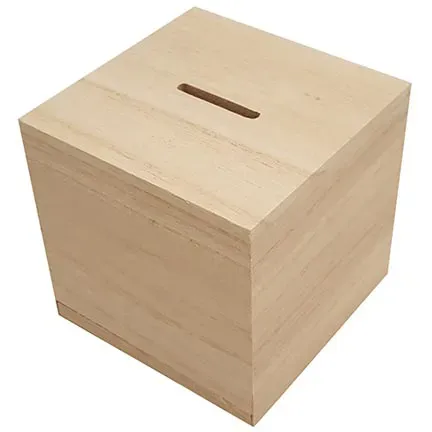 Astrid Brouwers spaarpot hout met lade 8,7 cm