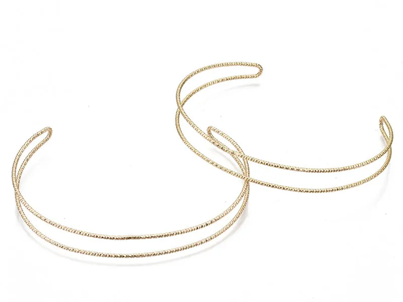 La Petite Epicerie manchette armband goud draadeffect 6 cm