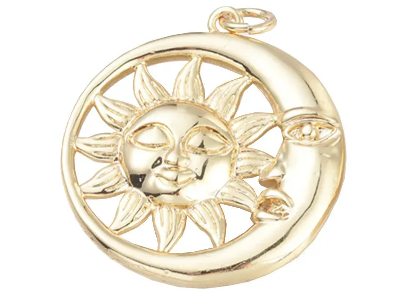 La Petite Epicerie Lune Soleil hanger goud 18K 2,8 cm