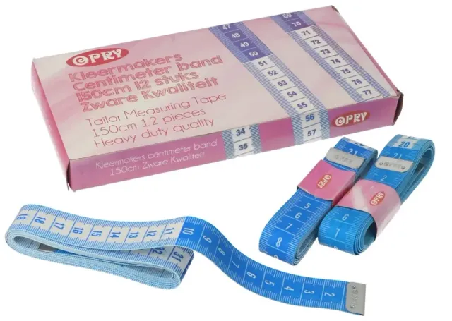 Opry Meetlint centimeterband 150 cm blauw-wit