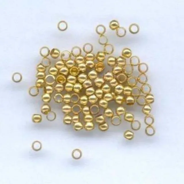 LTC-Leiden knijpkralen 2 mm goudkleurig 100 stuks