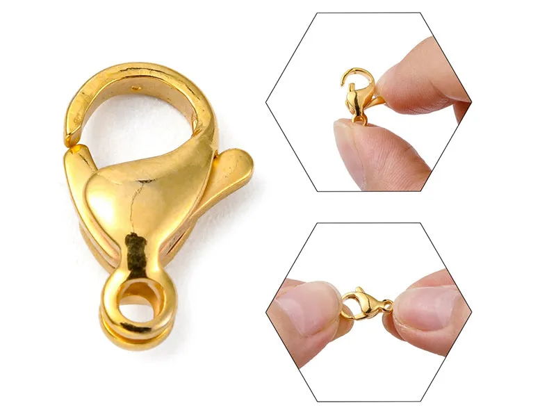 La Petite Epicerie Mousqueton slotjes verguld 13 mm 10 stuks