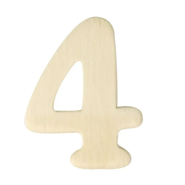 LTC-Leiden houten cijfer 4 hoogte 4 cm 2 mm