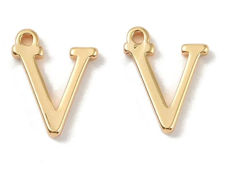 La Petite Epicerie bedel letter V goud per stuk 10 mm